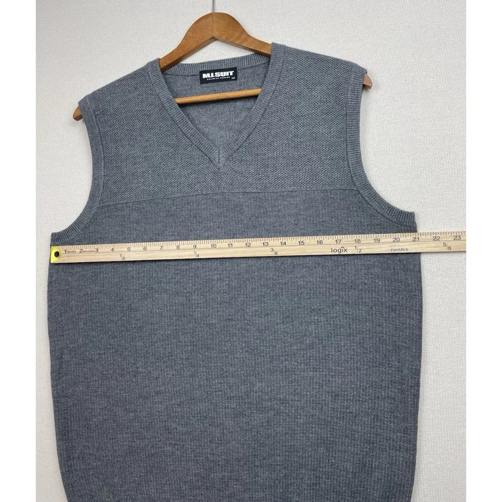 M.I.SUIT Business Weapon Mens Gray Sweater Vest L Preppy Layer Academia Capsule‎